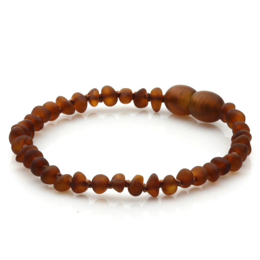 Baltic Amber Teething Bracelet. Baroque Cognac 4mm - BA132