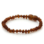 Baltic Amber Teething Bracelet. Baroque Cognac 4mm - BA132