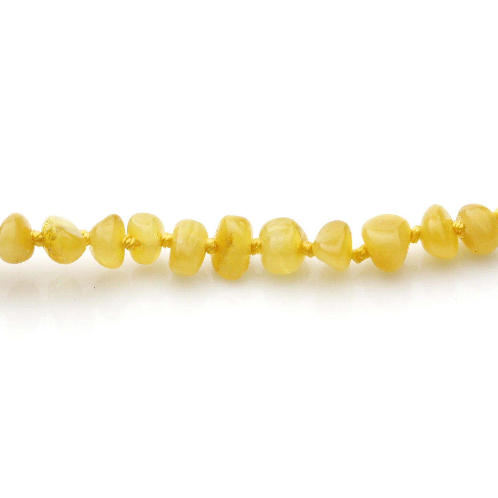 Baltic Amber Teething Bracelet. Baroque Milky Yellow 4mm - BA103