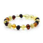 Baltic Amber Teething Bracelet. Baroque Multicolour 5mm - BA76