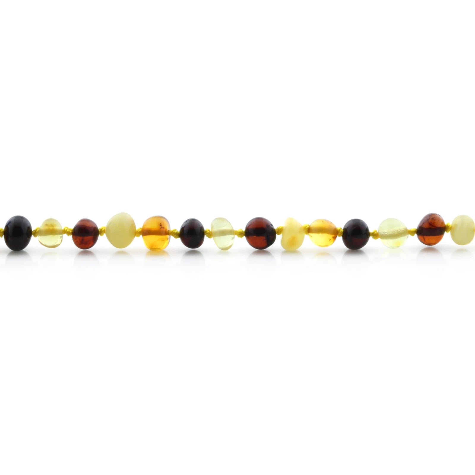 Baltic Amber Teething Bracelet. Baroque Multicolour 5mm - BA76