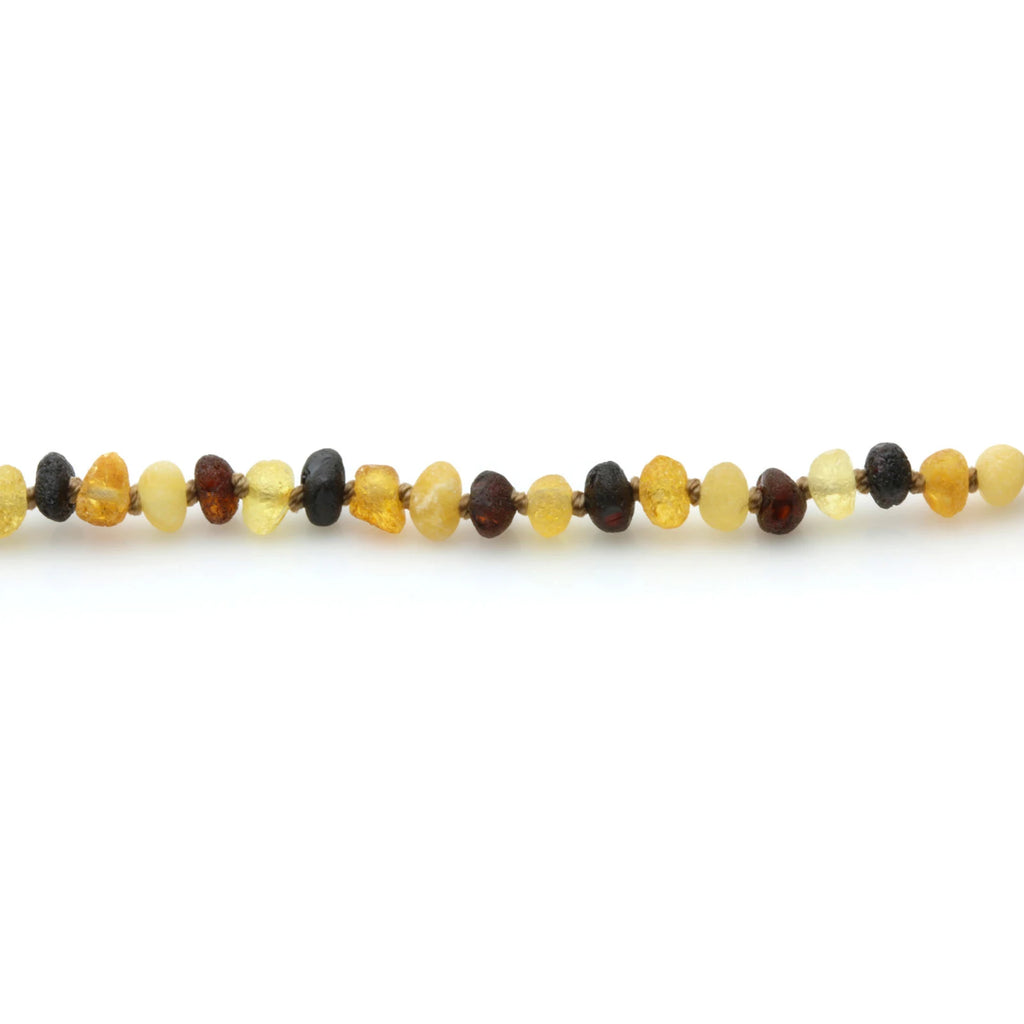 Baltic Amber Teething Bracelet. Baroque Multicolour 4mm - BA134