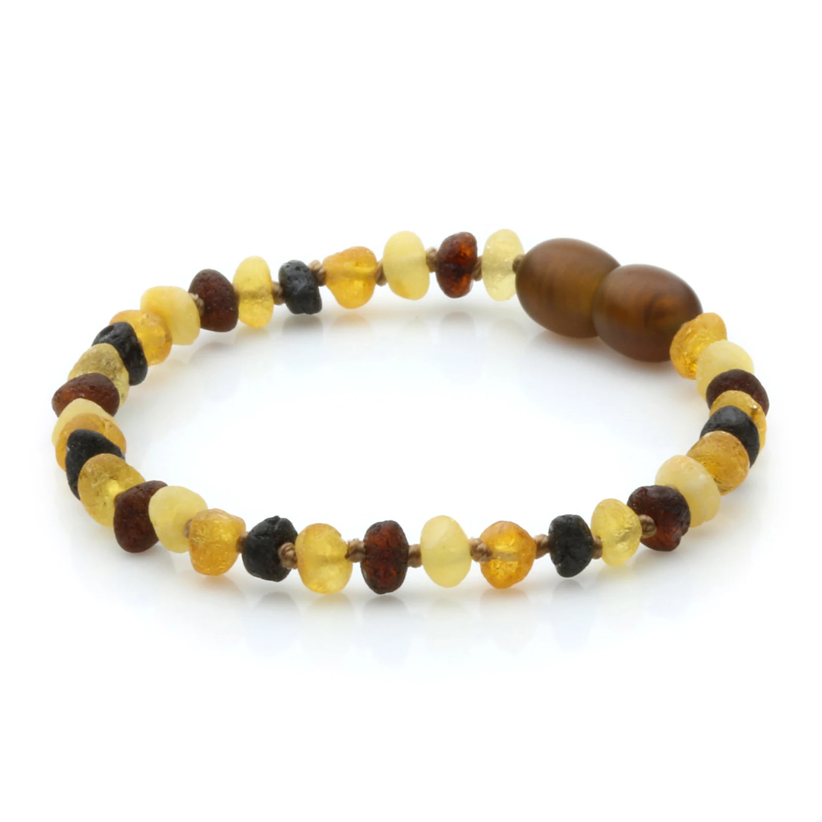 Baltic Amber Teething Bracelet. Baroque Multicolour 4mm - BA134