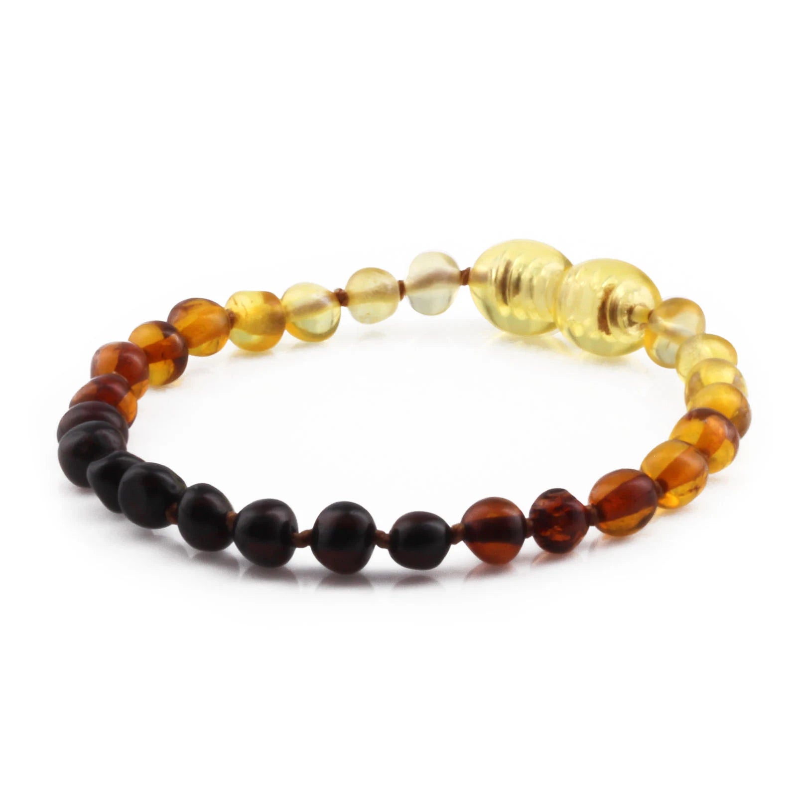 Baltic Amber Teething Bracelet. Baroque Rainbow 5mm - BA65