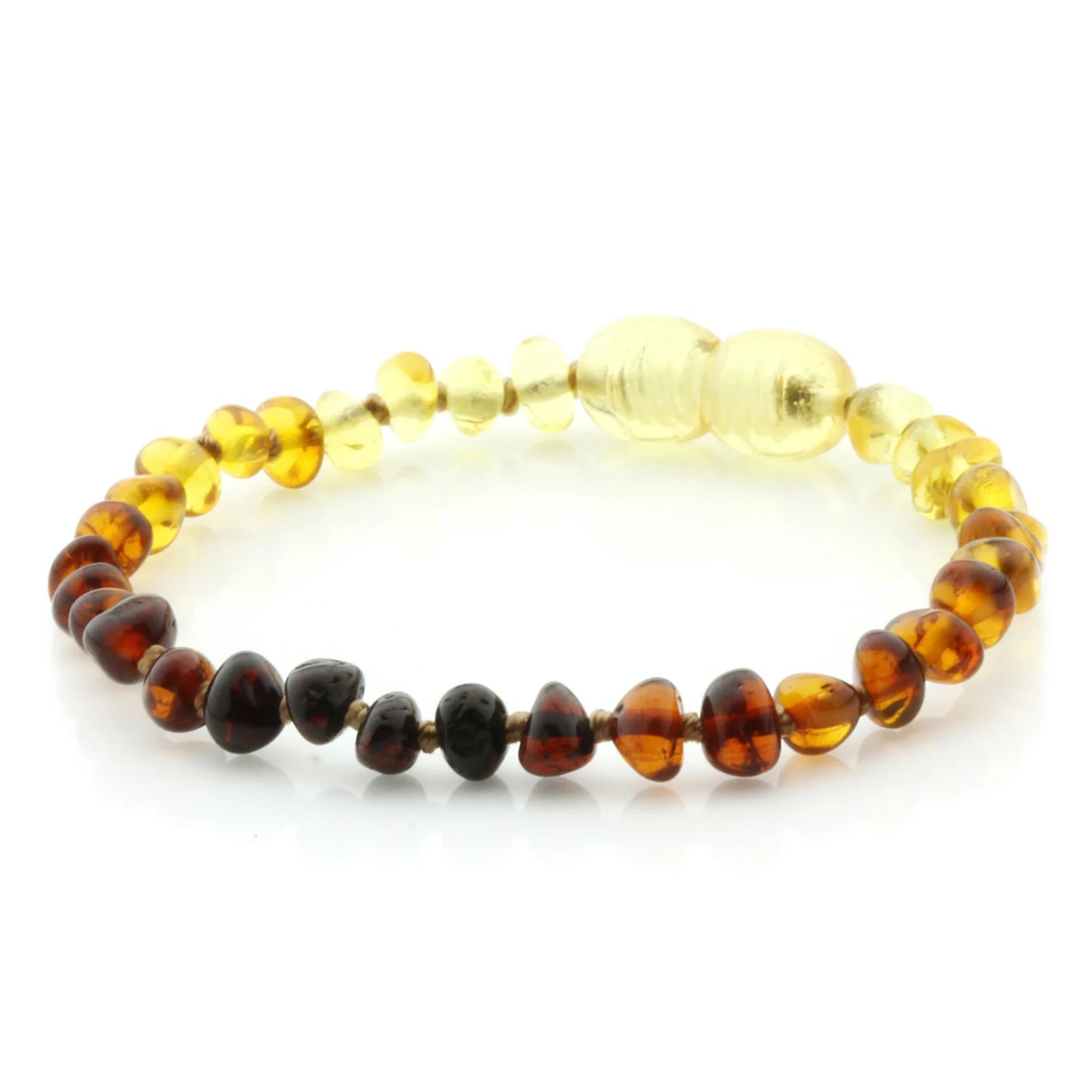 Baltic Amber Teething Bracelet. Baroque Rainbow 4mm - BA105