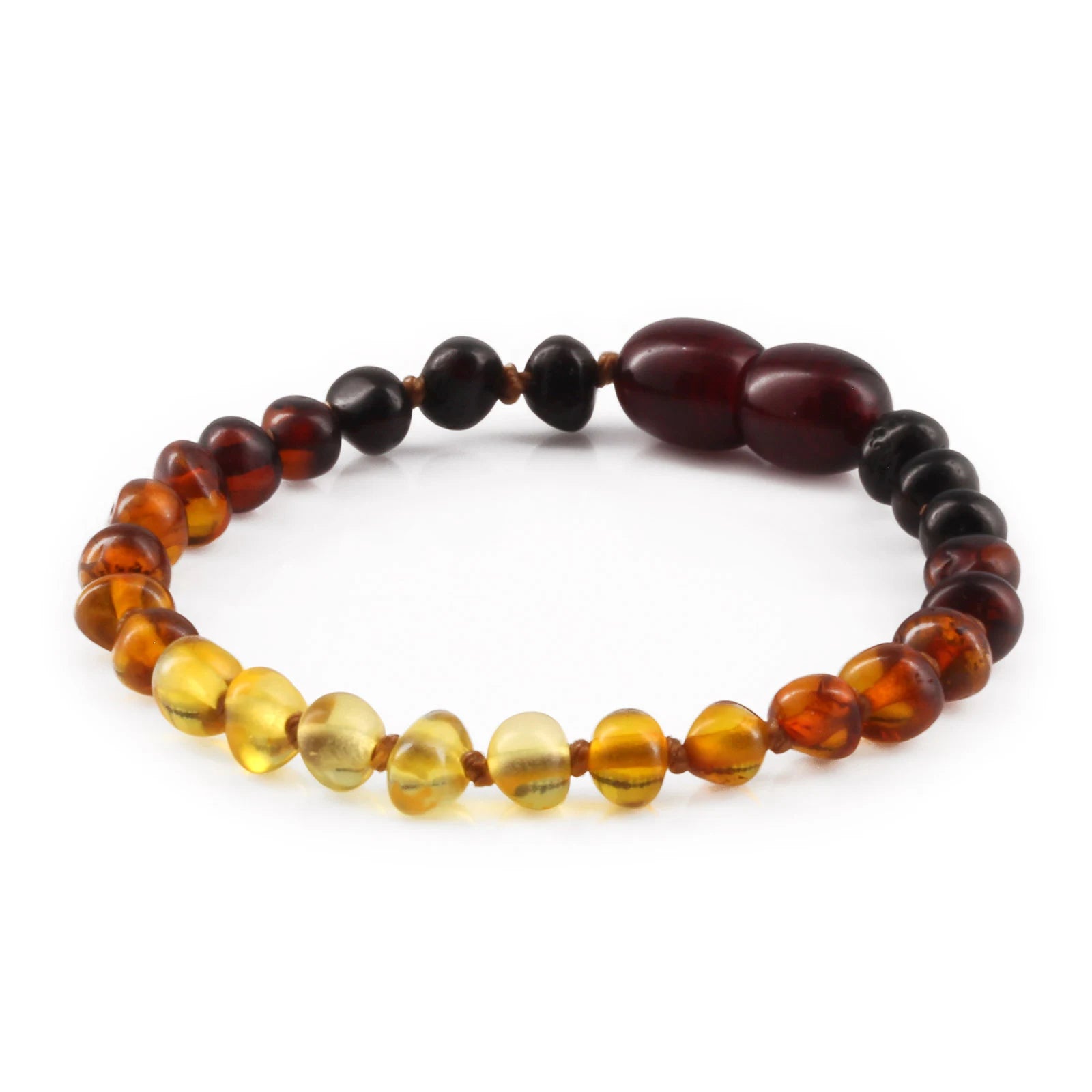 Baltic Amber Teething Bracelet. Baroque Rainbow 4mm - BA106