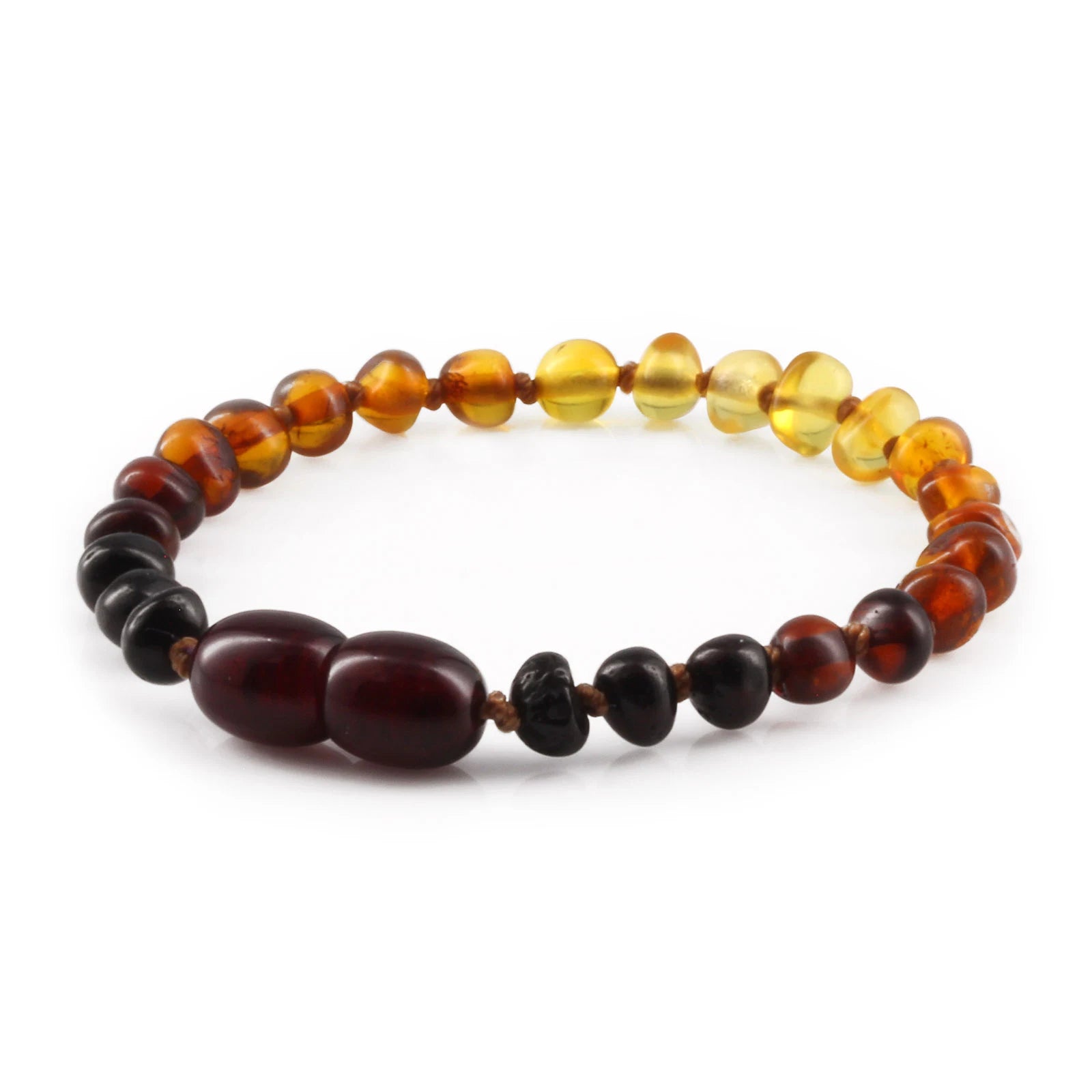 Baltic Amber Teething Bracelet. Baroque Rainbow 4mm - BA106