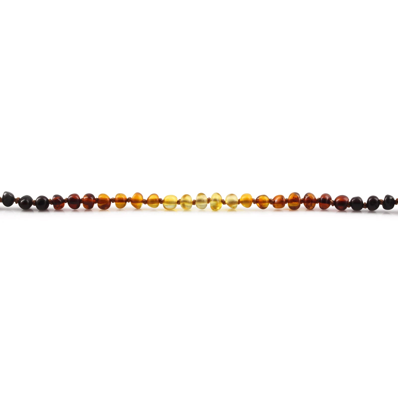 Baltic Amber Teething Bracelet. Baroque Rainbow 4mm - BA106
