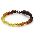 Baltic Amber Teething Bracelet. Baroque Rainbow 4mm - BA135