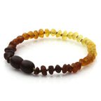 Baltic Amber Teething Bracelet. Baroque Rainbow 4mm - BA135