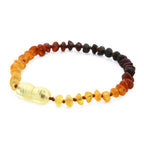 Baltic Amber Teething Bracelet. Baroque Rainbow 4mm - BA137