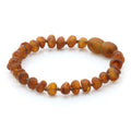 Cognac Baltic amber baroque children's bracelet, 14cm