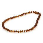 Baltic Amber Teething Necklace. Baroque Cognac 5mm - BA29