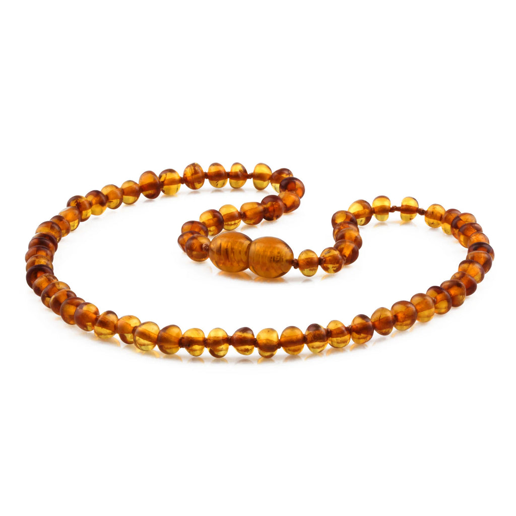 Baltic Amber Teething Necklace. Baroque Cognac 5mm - BA7