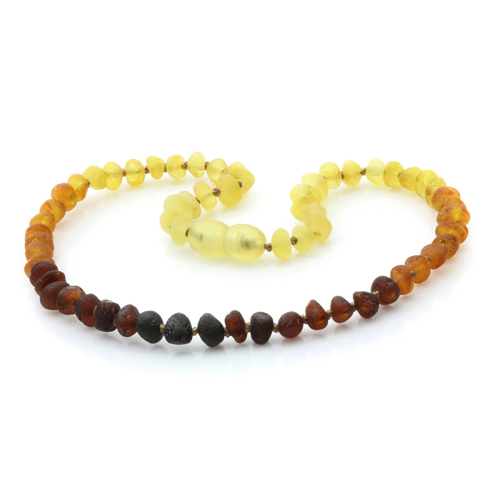 Baltic Amber Teething Necklace. Baroque Rainbow 5mm - BA34