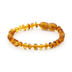 Baltic Amber Teething Bracelet. Baroque Light Cognac 4mm - BA112
