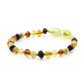 Baltic Amber Teething Bracelet. Baroque Multicolour 4mm - BA99