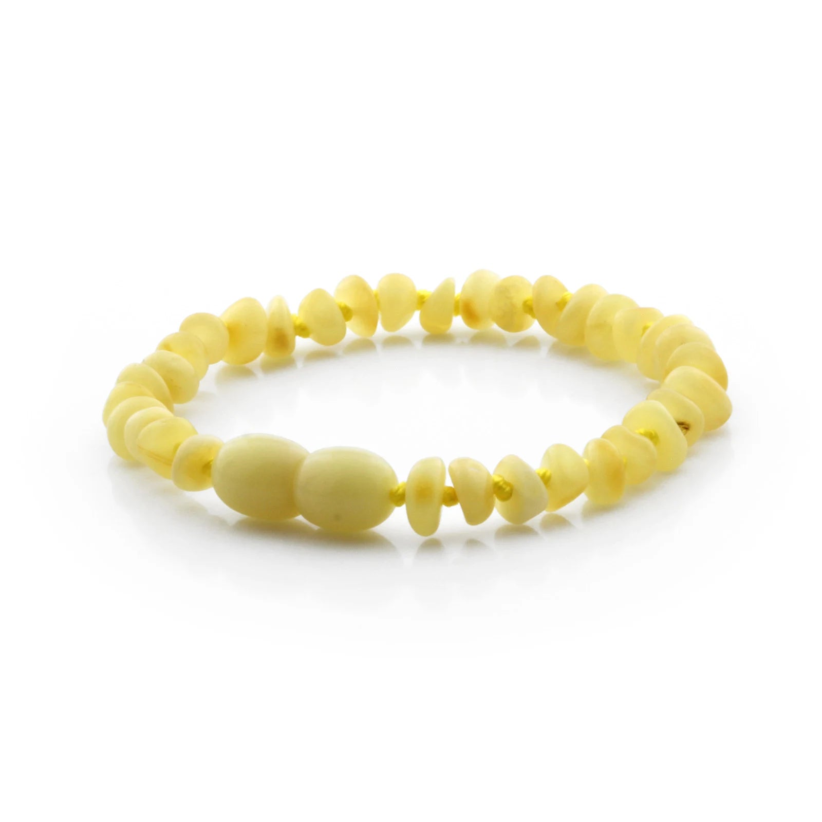 Baltic Amber Teething Bracelet. Roundel Milky Yellow 5mm - RO32