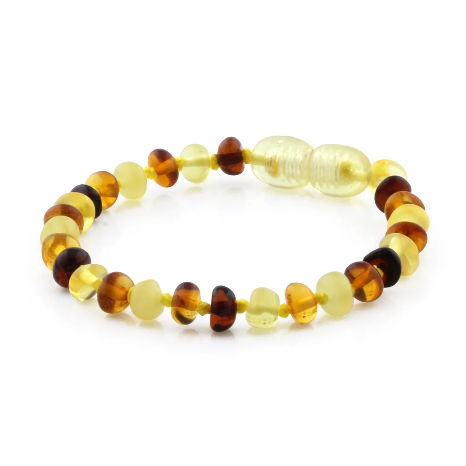 Baltic Amber Teething Bracelet. Roundel Multicolour 5mm - RO31