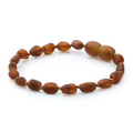 Baltic Amber Teething Bracelet. Olive Cognac Rough 5mm - OL35