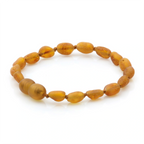 Baltic Amber Teething Bracelet. Olive Light Cognac Rough 5mm - OL34
