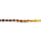 Baltic Amber Teething Bracelet. Olive Rainbow Matte 5mm - OL27