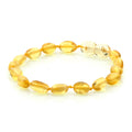 Yellow Baltic amber olive children's bracelet, 15cm