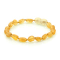 Baltic Amber Teething Bracelet. Olive Yellow Matte 5mm - OL31