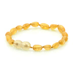Baltic Amber Teething Bracelet. Olive Yellow Matte 5mm - OL31