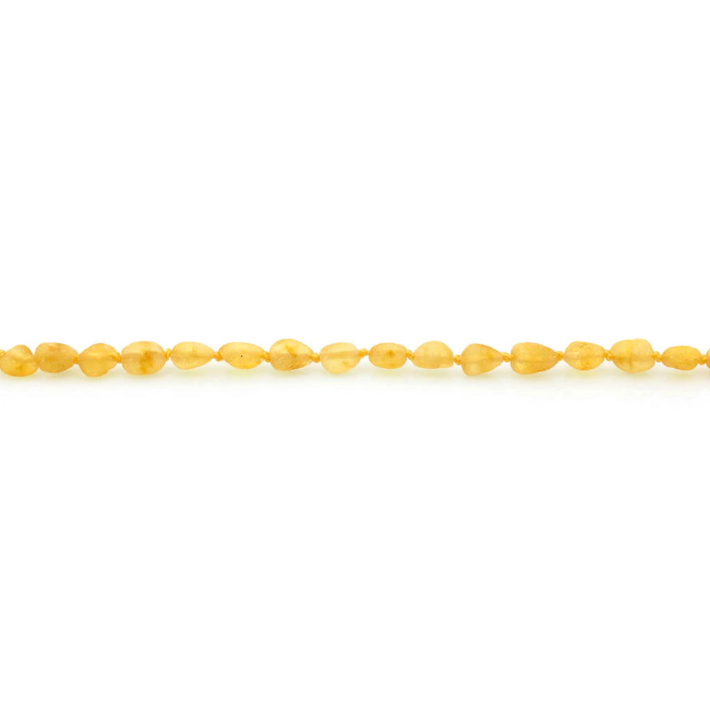 Baltic Amber Teething Bracelet. Olive Yellow Rough 5mm - OL36