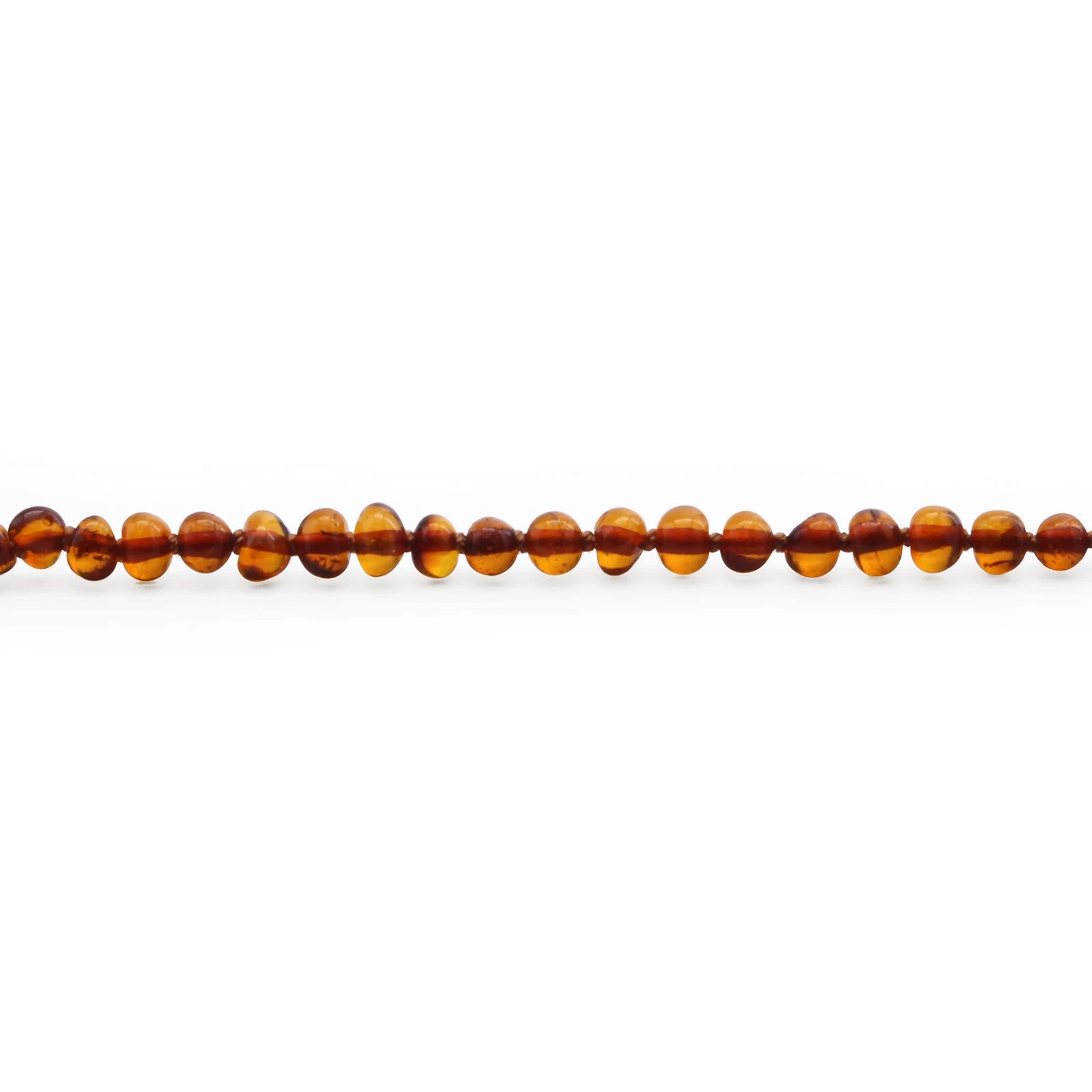 Baltic Amber Teething Bracelet. Baroque Cognac 4mm - BA113