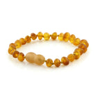 Baltic Amber Teething Bracelet. Baroque Light Cognac 5mm - BA89