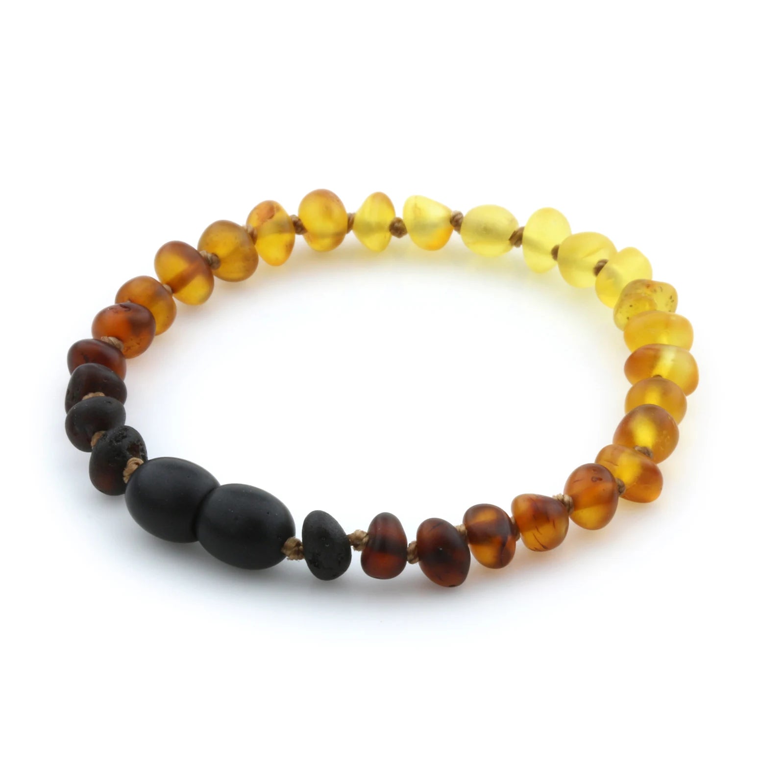 Baltic Amber Teething Bracelet. Baroque Rainbow 5mm - BA85