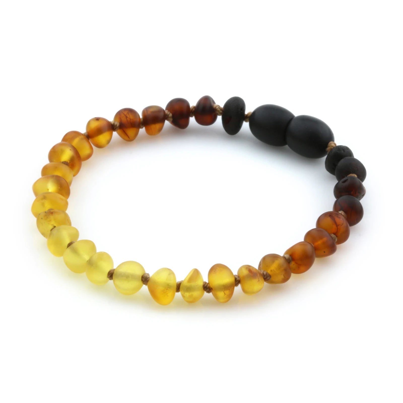 Baltic Amber Teething Bracelet. Baroque Rainbow 5mm - BA85