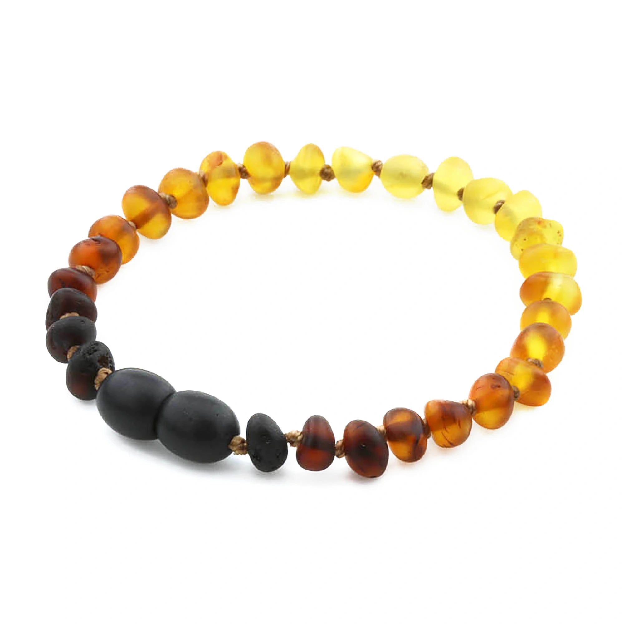 Baltic Amber Teething Bracelet. Baroque Rainbow 5mm - BA91