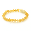 Yellow Baltic amber baroque children's bracelet, 14cm