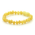 Yellow Baltic amber baroque children's bracelet, 14cm