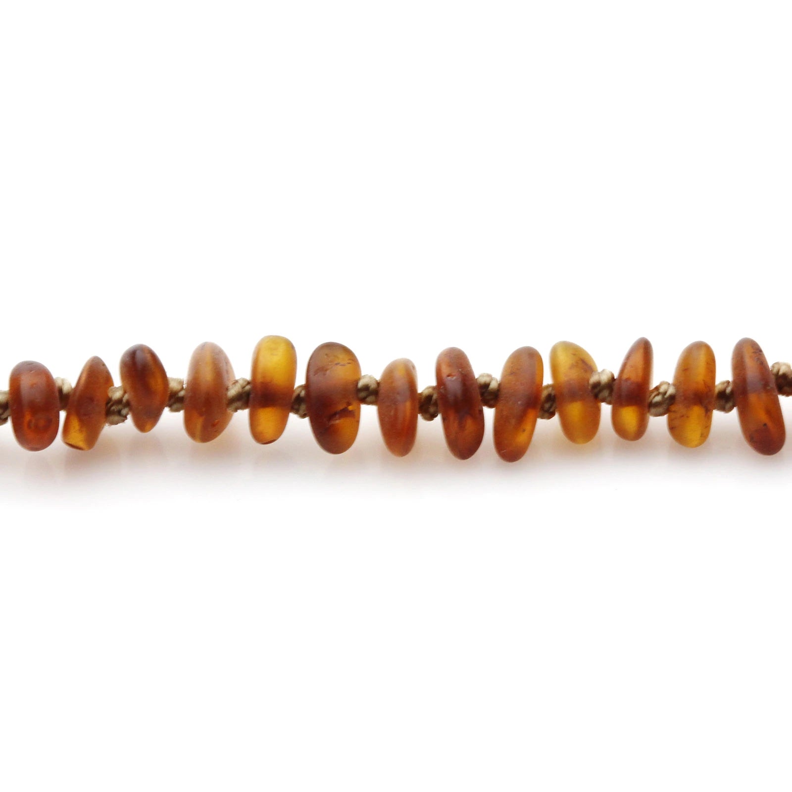 Baltic Amber Teething Bracelet. Roundel Cognac Matte 4mm - RO99