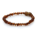 Baltic Amber Teething Bracelet. Roundel Cognac Matte 4mm - RO99