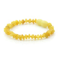 Milky yellow Baltic amber roundel children's bracelet, 15cm