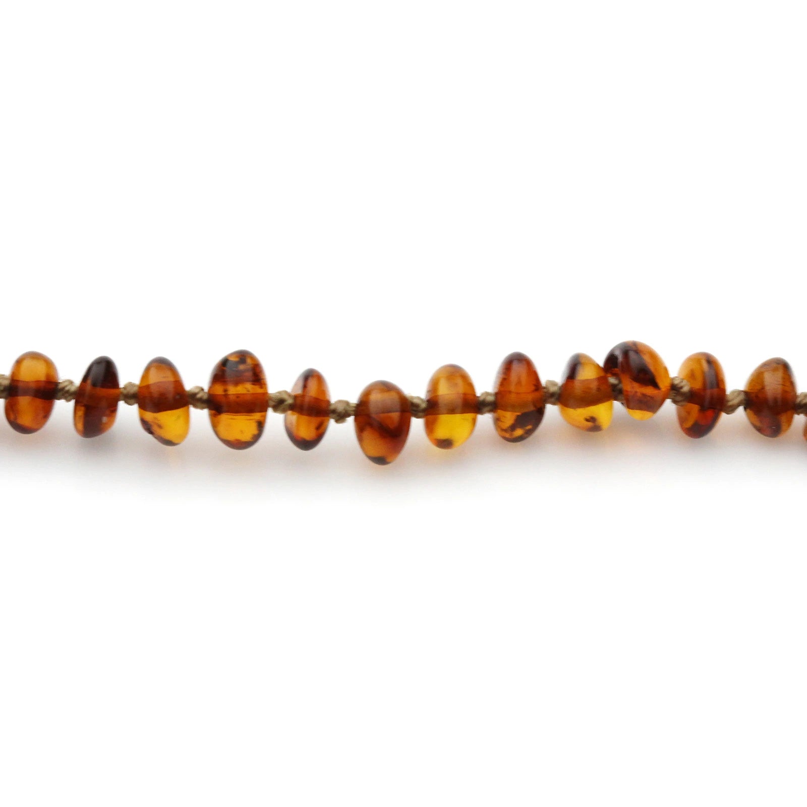Baltic Amber Teething Bracelet. Roundel Cognac 5mm - RO52