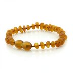 Baltic Amber Teething Bracelet. Roundel Light Cognac 5mm - RO40
