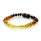 Baltic Amber Teething Bracelet. Roundel Rainbow 5mm - RO28