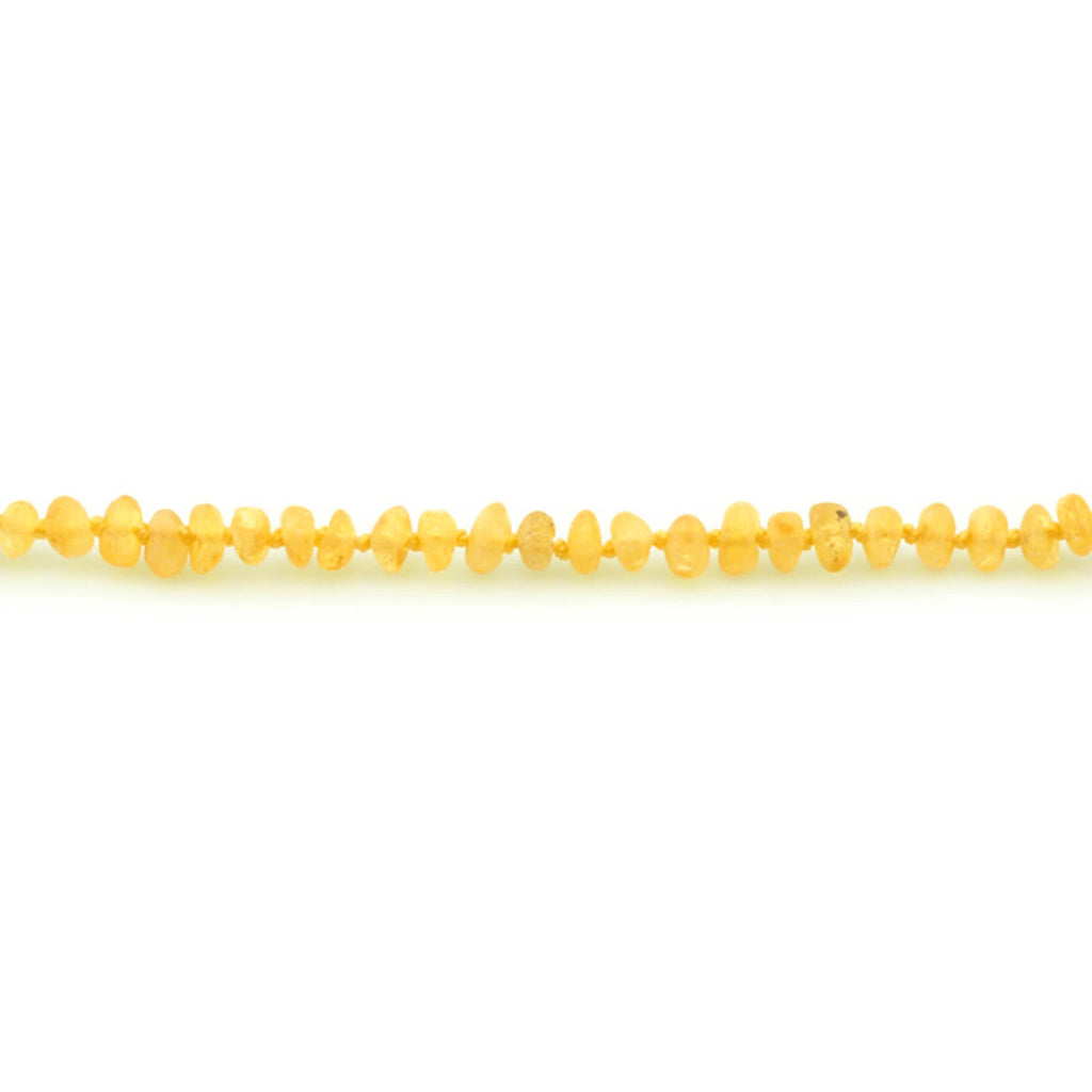 Baltic Amber Teething Bracelet. Roundel Yellow 5mm - RO41
