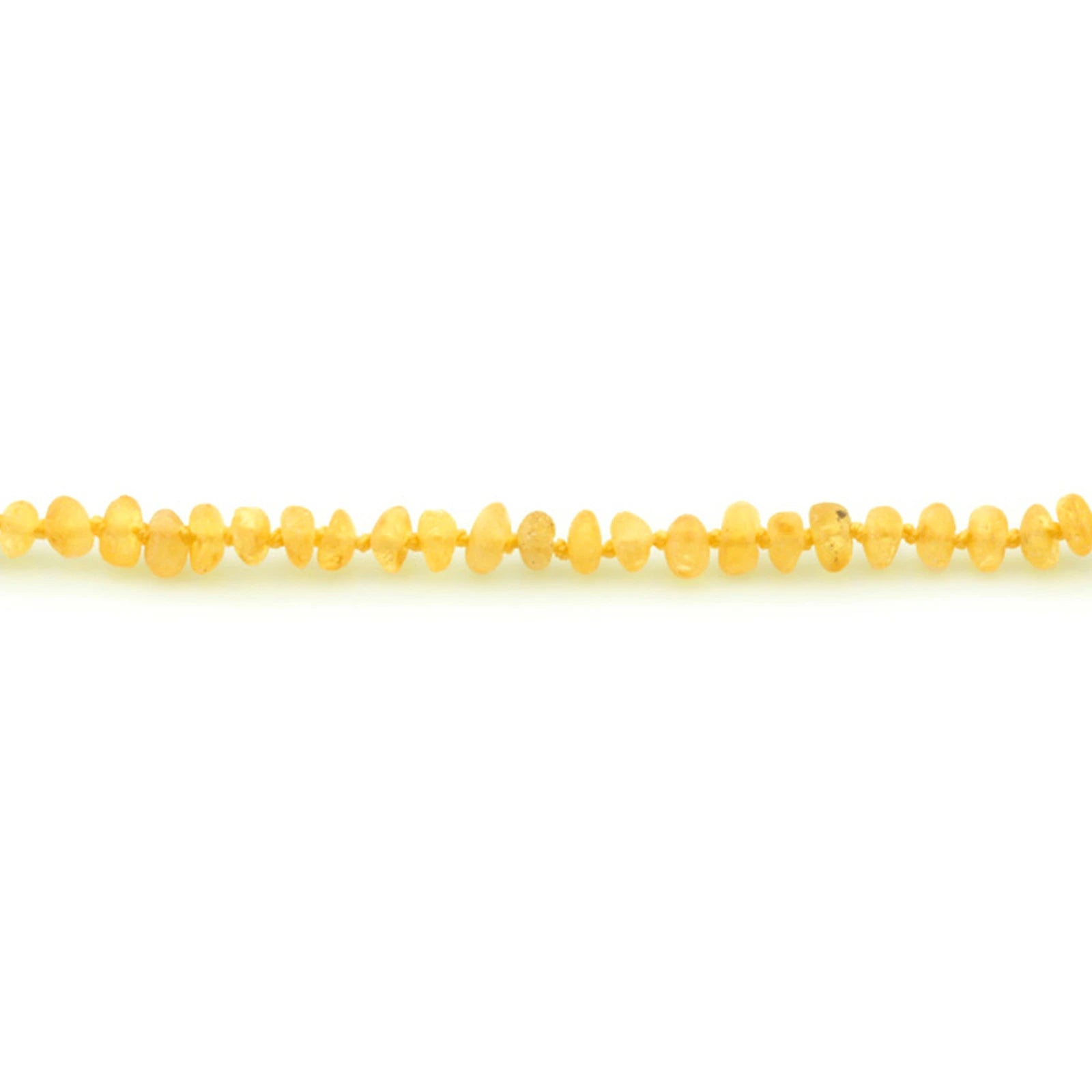 Baltic Amber Teething Bracelet. Roundel Yellow 5mm - RO41
