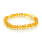 Baltic Amber Teething Bracelet. Roundel Yellow 5mm - RO41