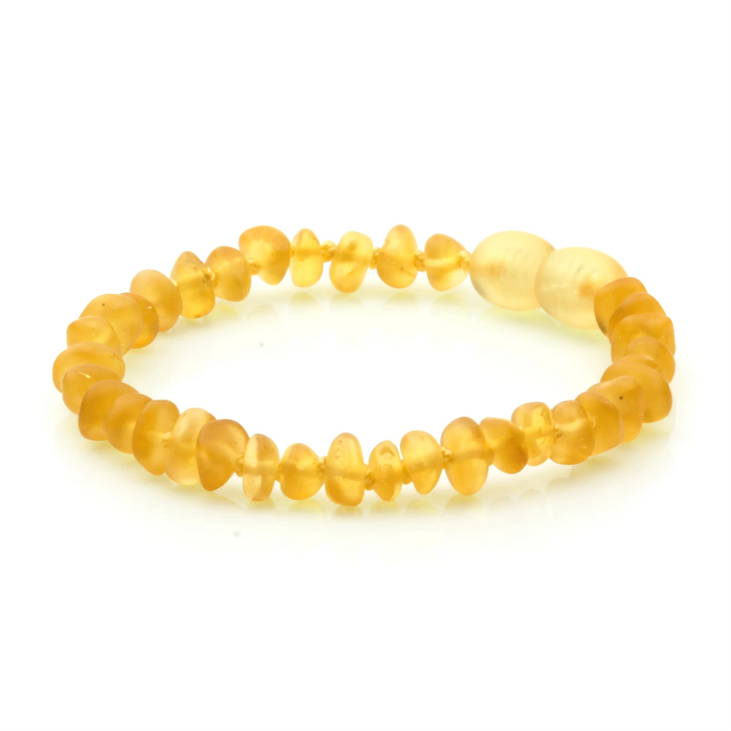Baltic Amber Teething Bracelet. Roundel Yellow 5mm - RO42