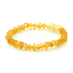 Baltic Amber Teething Bracelet. Roundel Yellow 5mm - RO42