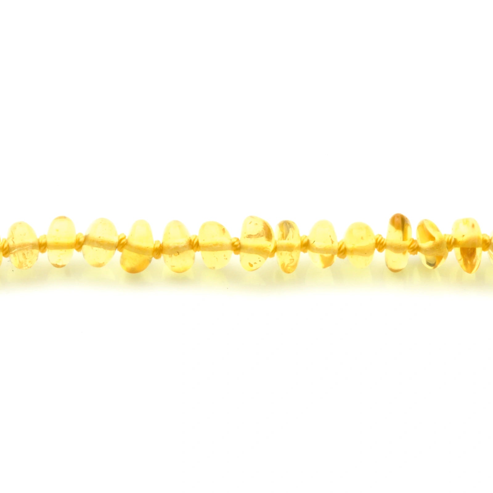 Baltic Amber Teething Bracelet. Roundel Yellow 5mm - RO35