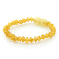 Yellow Baltic amber baroque children's bracelet, 14cm